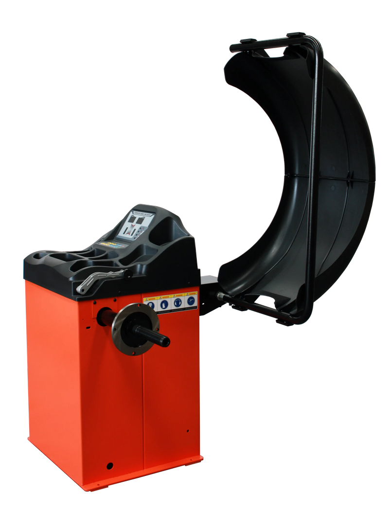 Self-Calibrating Wheel Balancer with Protection Hood, 10"-24" Rim Diameter, Computerized, +/- 1 g of Accuracy, ALU Balancing Modes, GMD-WB24H