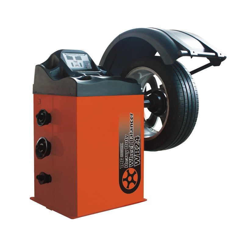 Self-Calibrating Wheel Balancer with Protection Hood, 10"-24" Rim Diameter, Computerized, +/- 1 g of Accuracy, ALU Balancing Modes, GMD-WB24H