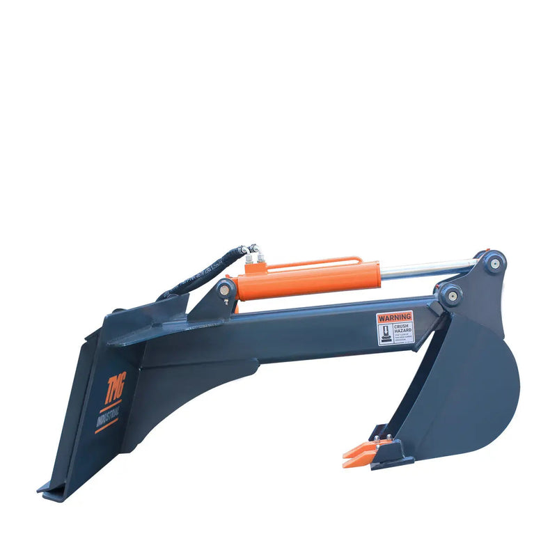 Skid Steer Backhoe Attachment, 12" Bucket Included, 30-60 HP Carriers, 59" Digging Depth, GMD-SBH45