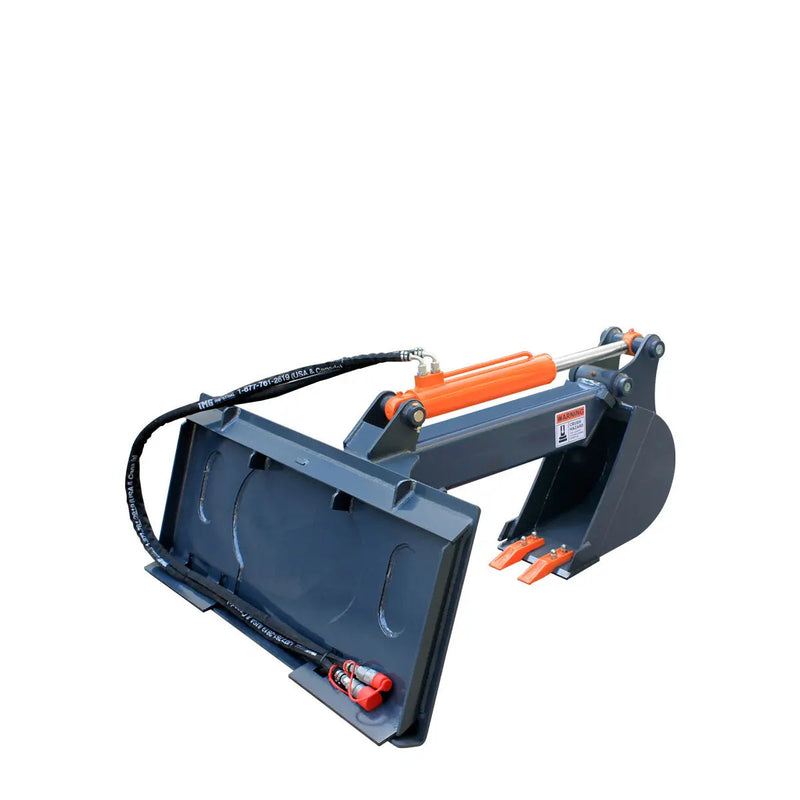 Skid Steer Backhoe Attachment, 12" Bucket Included, 30-60 HP Carriers, 59" Digging Depth, GMD-SBH45
