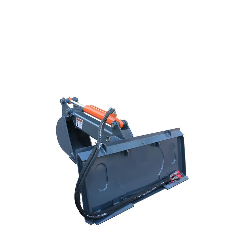 Skid Steer Backhoe Attachment, 12" Bucket Included, 30-60 HP Carriers, 59" Digging Depth, GMD-SBH45