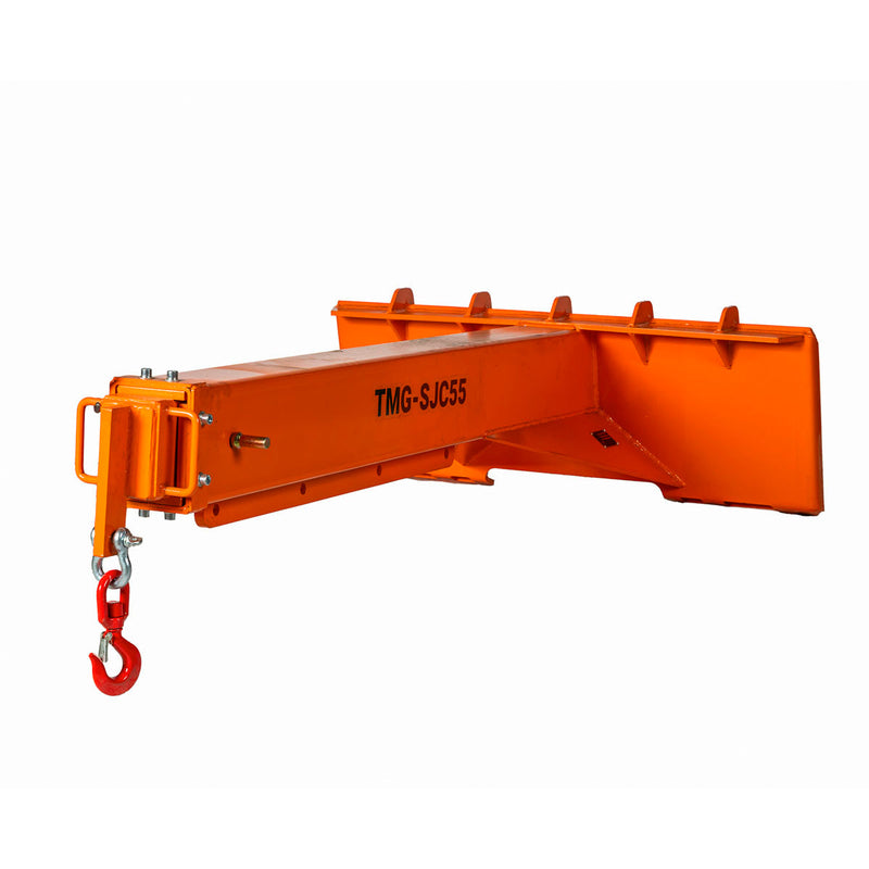 Skid Steer Telescopic Jib Crane, 5000 lb Capacity, Adjustable 72”-120” Boom with 3-Ton Hook, GMD-SJC55