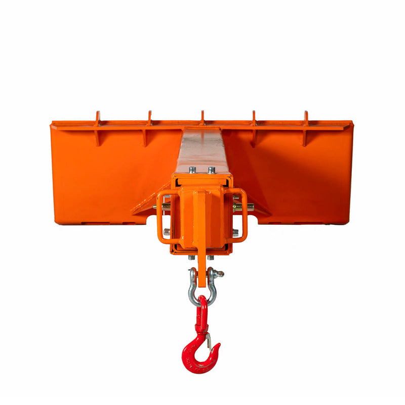 Skid Steer Telescopic Jib Crane, 5000 lb Capacity, Adjustable 72”-120” Boom with 3-Ton Hook, GMD-SJC55