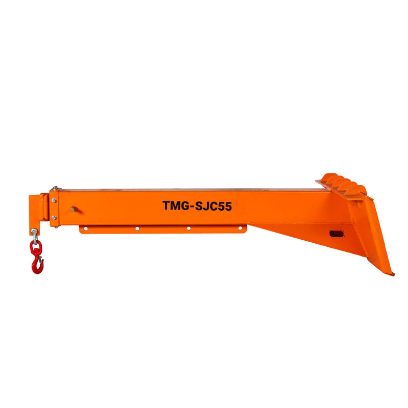 Skid Steer Telescopic Jib Crane, 5000 lb Capacity, Adjustable 72”-120” Boom with 3-Ton Hook, GMD-SJC55