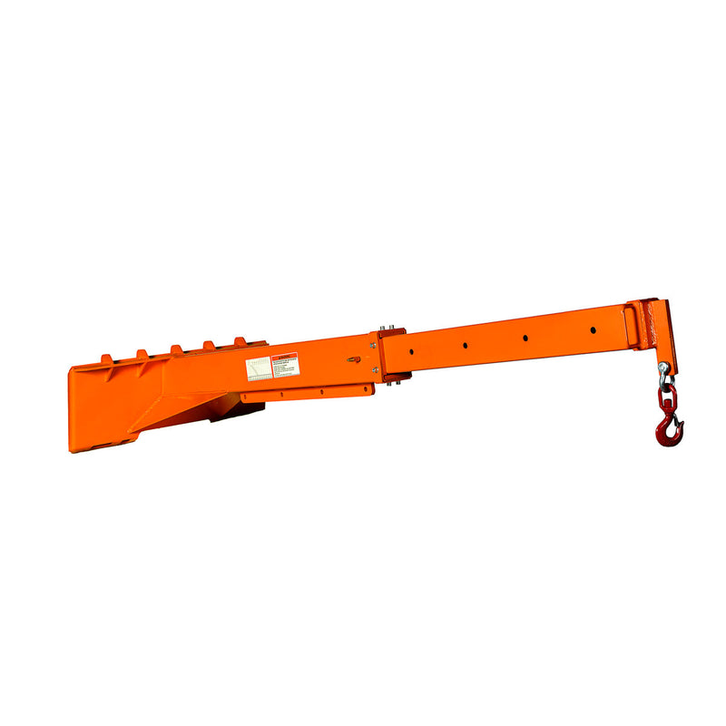 Skid Steer Telescopic Jib Crane, 5000 lb Capacity, Adjustable 72”-120” Boom with 3-Ton Hook, GMD-SJC55