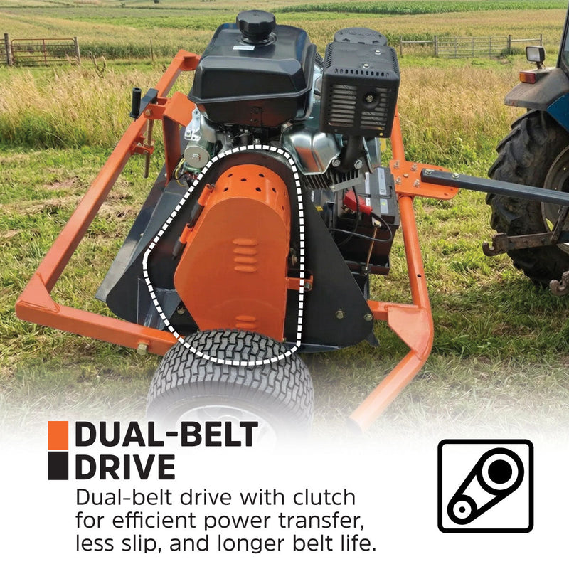 48" ATV Flail Mower Slasher with 14 HP Kohler Engine and Tow-Behind Side Shift, GMD-AFM48K