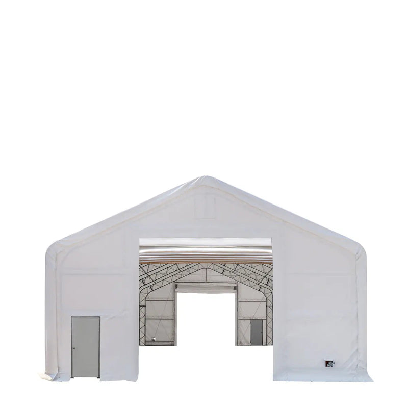 30' x 80' Dual Truss Storage Shelter with Heavy Duty 17 oz PVC Cover & Drive Through Doors, GMD-DT3082