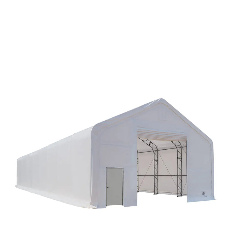 30' x 80' Dual Truss Storage Shelter with Heavy Duty 17 oz PVC Cover & Drive Through Doors, GMD-DT3082