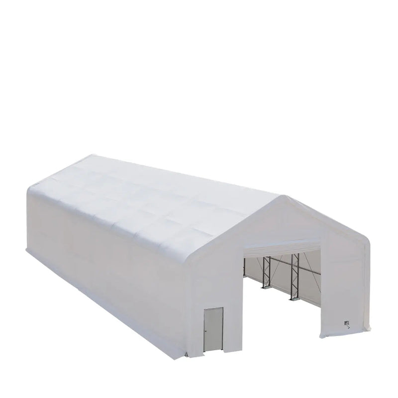 30' x 80' Dual Truss Storage Shelter with Heavy Duty 17 oz PVC Cover & Drive Through Doors, GMD-DT3082