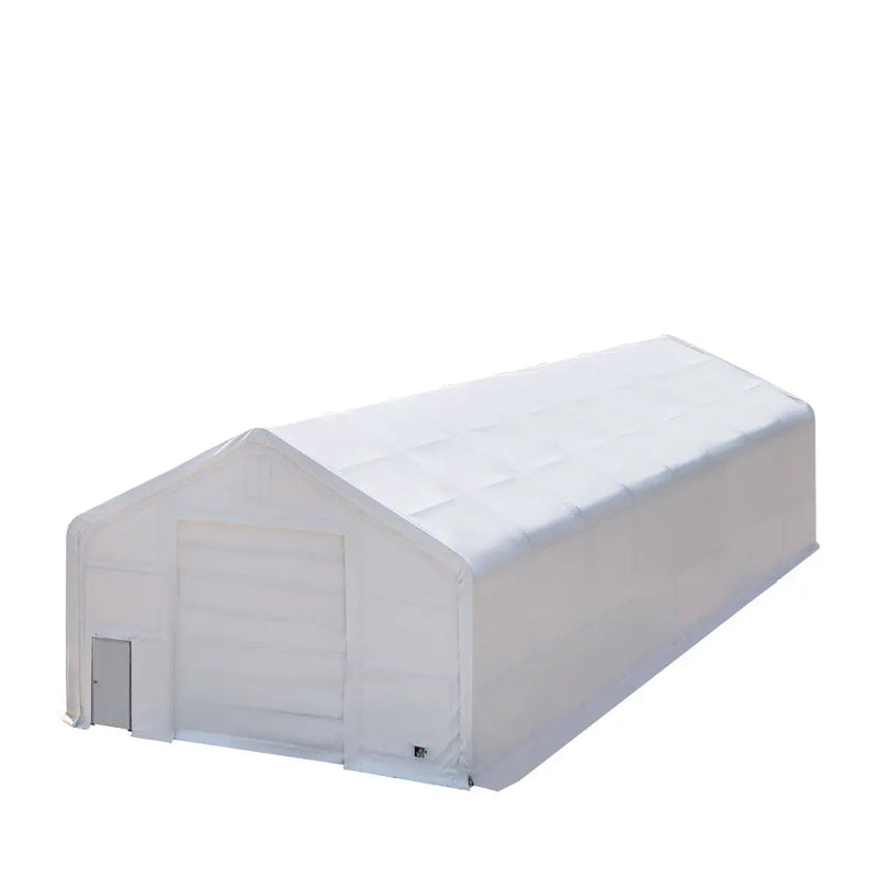 30' x 80' Dual Truss Storage Shelter with Heavy Duty 17 oz PVC Cover & Drive Through Doors, GMD-DT3082