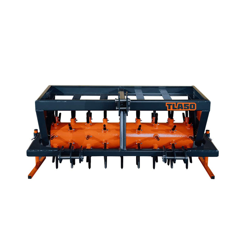 3 Point Hitch Drum Plug Aerator, 50" Working Width, Cat 1 & Cat 2 Tractors, 5" Plug Length, GMD-TLA50