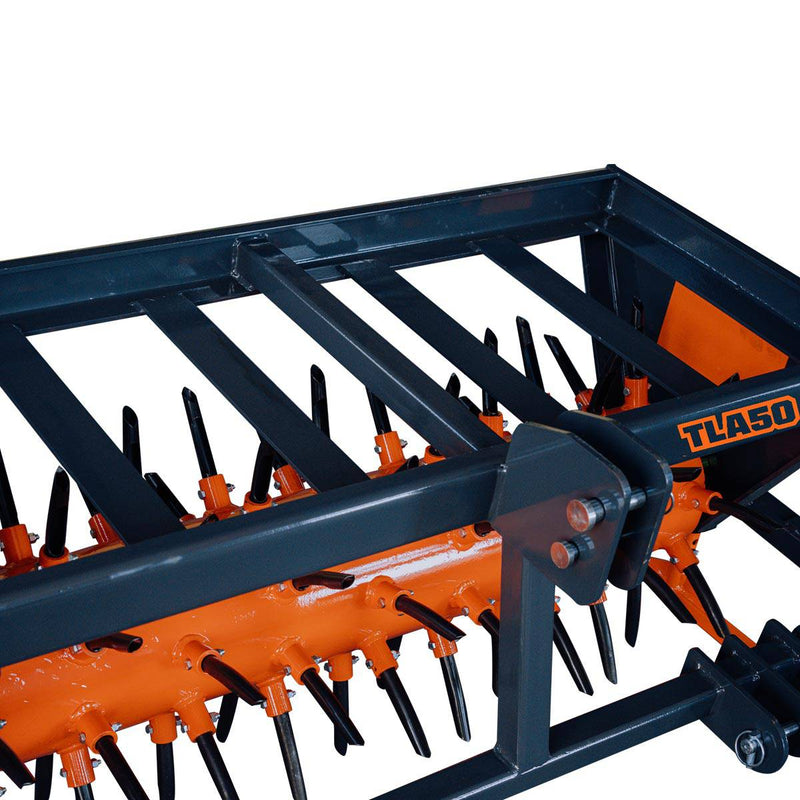 3 Point Hitch Drum Plug Aerator, 50" Working Width, Cat 1 & Cat 2 Tractors, 5" Plug Length, GMD-TLA50