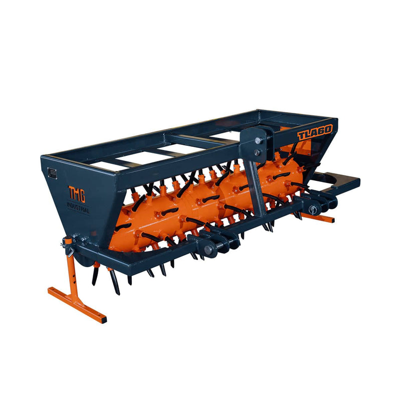 3 Point Hitch Drum Plug Aerator, 62" Working Width, Cat 1 & Cat 2 Tractors, 5" Plug Length, GMD-TLA60