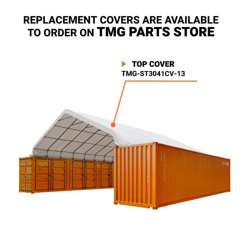 30' x 40' PVC Fabric Container Peak Roof Shelter Pro Series, Fire Retardant, UV Protected, GMD-ST3042CV (Previously ST3041CV)