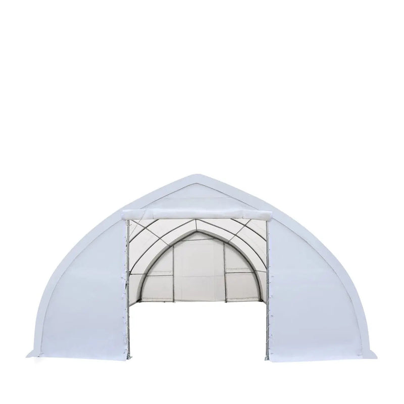 30' x 40' Peak Ceiling Storage Shelter with Heavy Duty 17 oz PVC Cover & Drive Through Doors, GMD-ST3040V