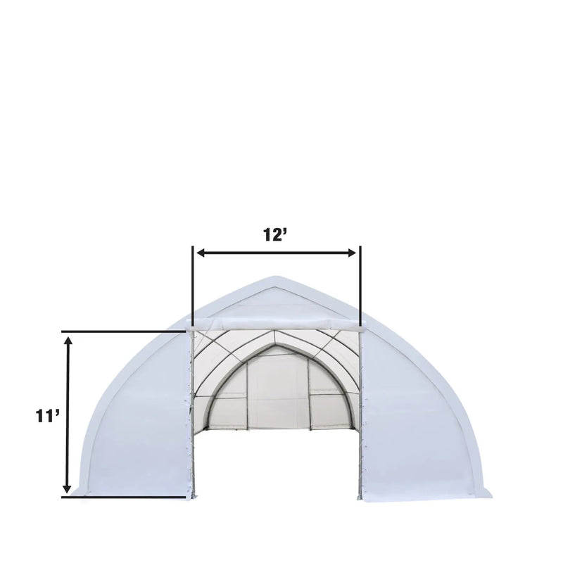 30' x 40' Peak Ceiling Storage Shelter with Heavy Duty 17 oz PVC Cover & Drive Through Doors, GMD-ST3040V
