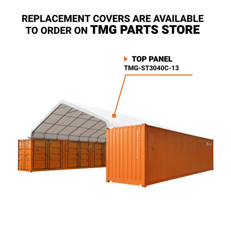 30' x 40' Peaked Roof Container Shelter with Heavy Duty 11 oz PE Tarpaulin, GMD-ST3042C (Previously ST3040C)