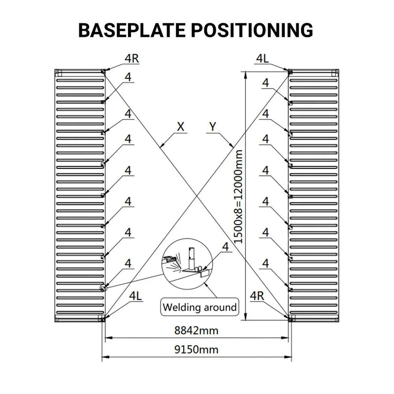 30' x 40' Peaked Roof Container Shelter with Heavy Duty 11 oz PE Tarpaulin, GMD-ST3042C (Previously ST3040C)