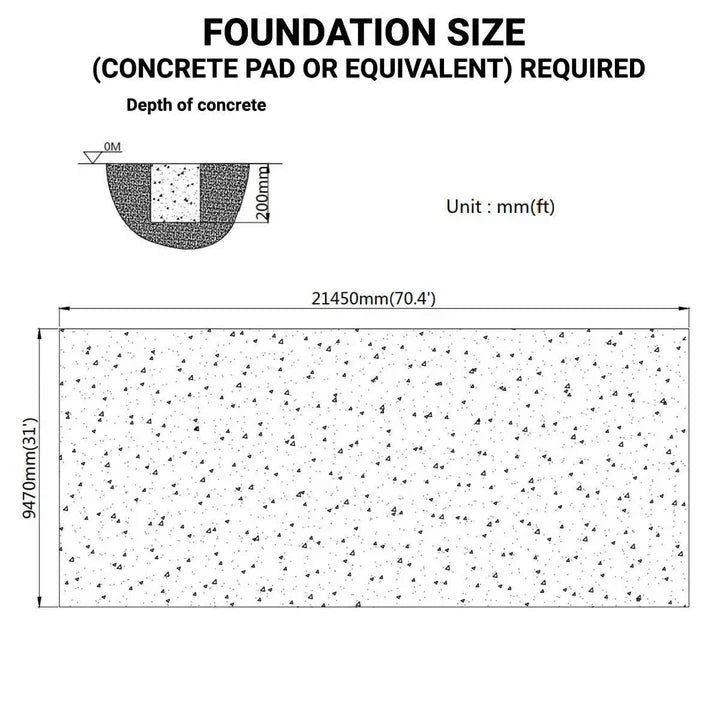 30' x 70' Straight Wall Peak Ceiling Storage Shelter with Heavy Duty 10 oz PE Cover GMD-ST3072E (Previously ST3070E)