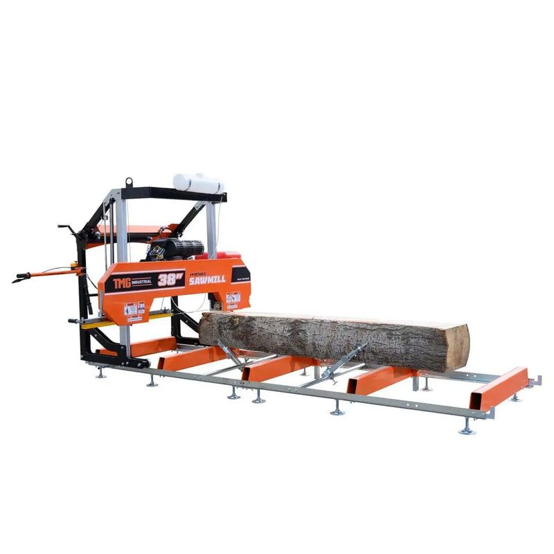 40" Portable Sawmill, 13' Track Length, 24 HP V-Twin Engine, 4-Post Carriage, 10 L Water Tank, EPA Certified Fuel Tank, GMD-PSM38