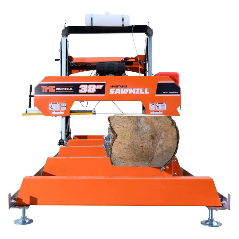 40" Portable Sawmill, 13' Track Length, 24 HP V-Twin Engine, 4-Post Carriage, 10 L Water Tank, EPA Certified Fuel Tank, GMD-PSM38