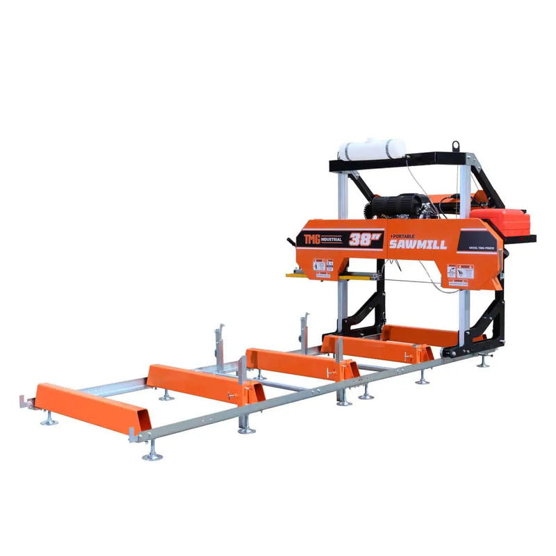 40" Portable Sawmill, 13' Track Length, 24 HP V-Twin Engine, 4-Post Carriage, 10 L Water Tank, EPA Certified Fuel Tank, GMD-PSM38