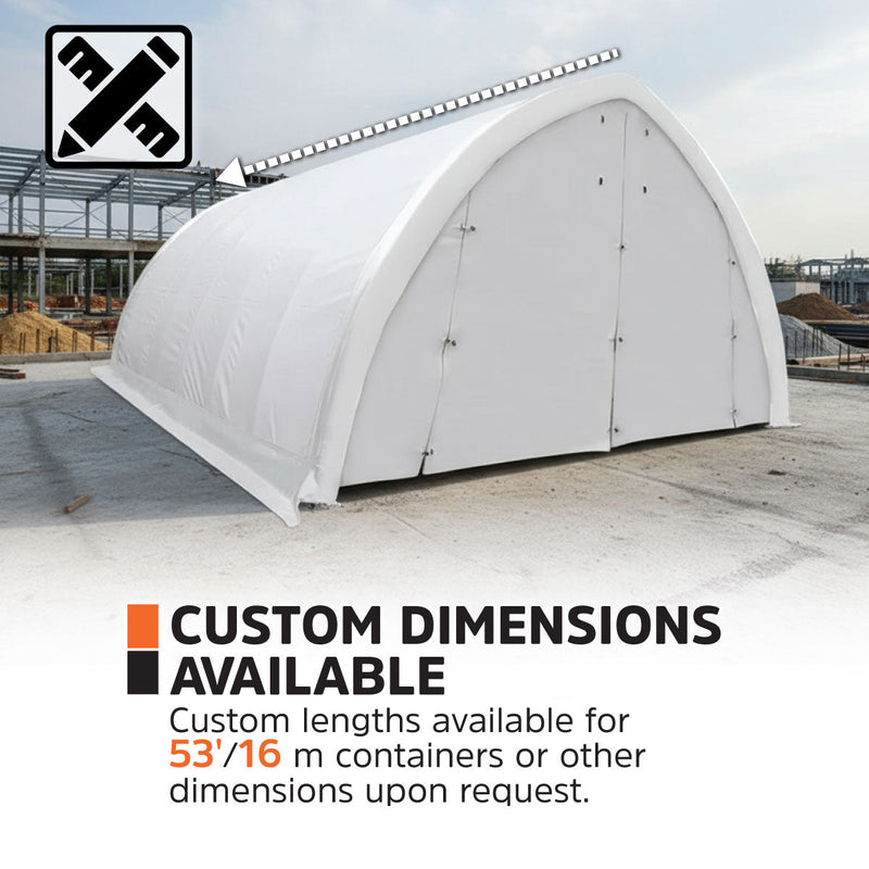 20' x 30' Arch Wall Peak Ceiling Storage Shelter with Heavy Duty 11 oz PE Cover & Drive Through Doors, GMD-ST2032P (Previously ST2031P)