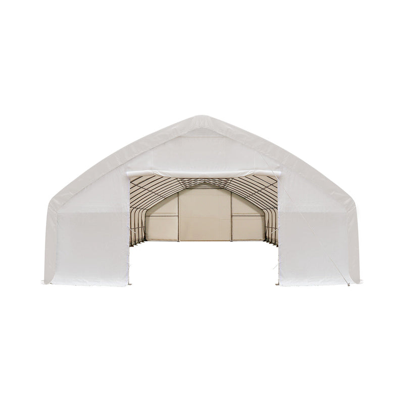 30' x 70' Straight Wall Peak Ceiling Storage Shelter with Heavy Duty 17 oz PVC Cover GMD-ST3072V (Previously ST3070V)
