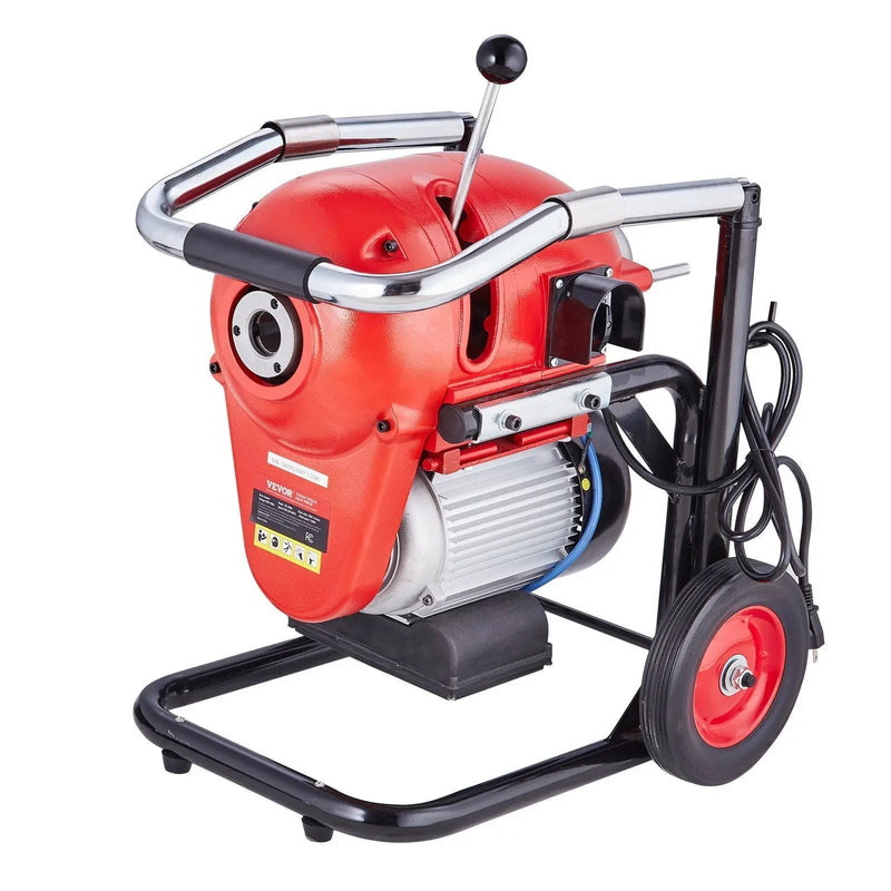 120FT x 6/5" Drain Cleaner Machine, 1100W Motor, Sectional Snake Auger, Manual Feed Design, DOBA-DAC120