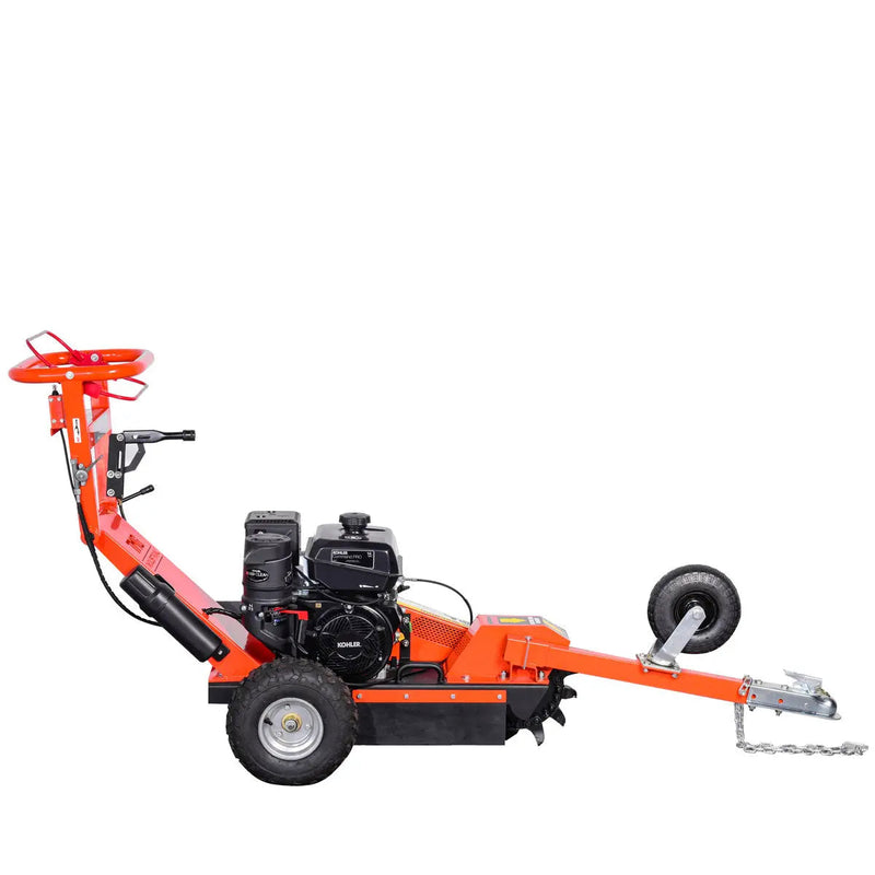Walk Behind Kohler Powered Stump Grinder, ATV/UTV Tow Bar, 12 Carbide Teeth, 24" Cutting Capacity, 14 HP Gasoline Engine, GMD-GSG12
