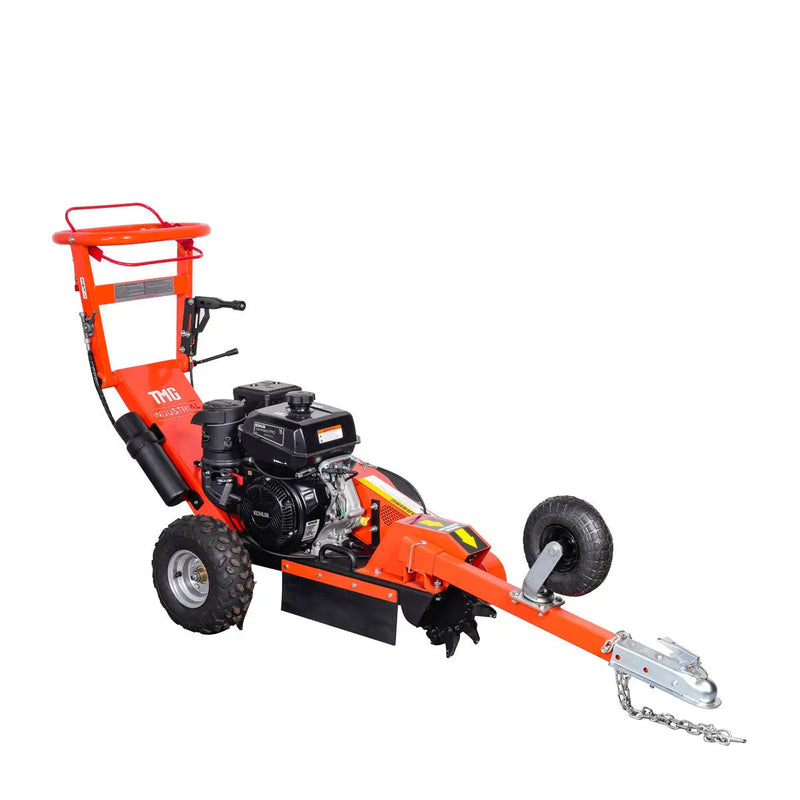 Walk Behind Kohler Powered Stump Grinder, ATV/UTV Tow Bar, 12 Carbide Teeth, 24" Cutting Capacity, 14 HP Gasoline Engine, GMD-GSG12