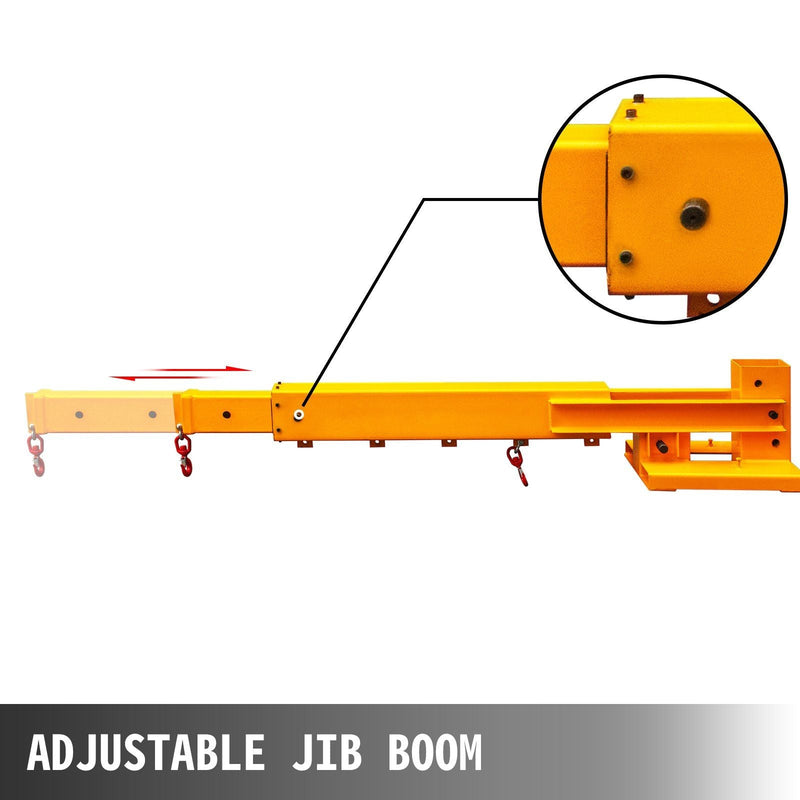 6000 lbs (3T) Forklift Mobile Crane, Truss Jib Boom with 2 Hooks, Heavy-Duty Forklift Lifting & Towing Attachment, DOBA-FC6000