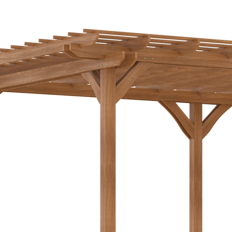 20' x 12' Wooden Pergola Gazebo with Grape Trellis Design for Garden & Patio, DOBA-WPG2012