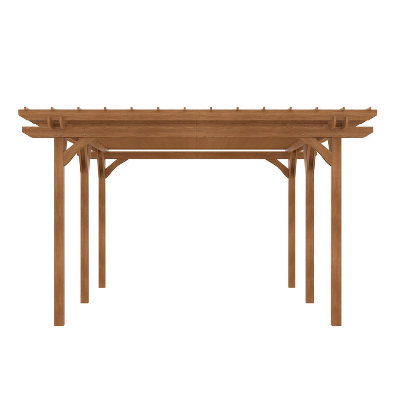 20' x 12' Wooden Pergola Gazebo with Grape Trellis Design for Garden & Patio, DOBA-WPG2012