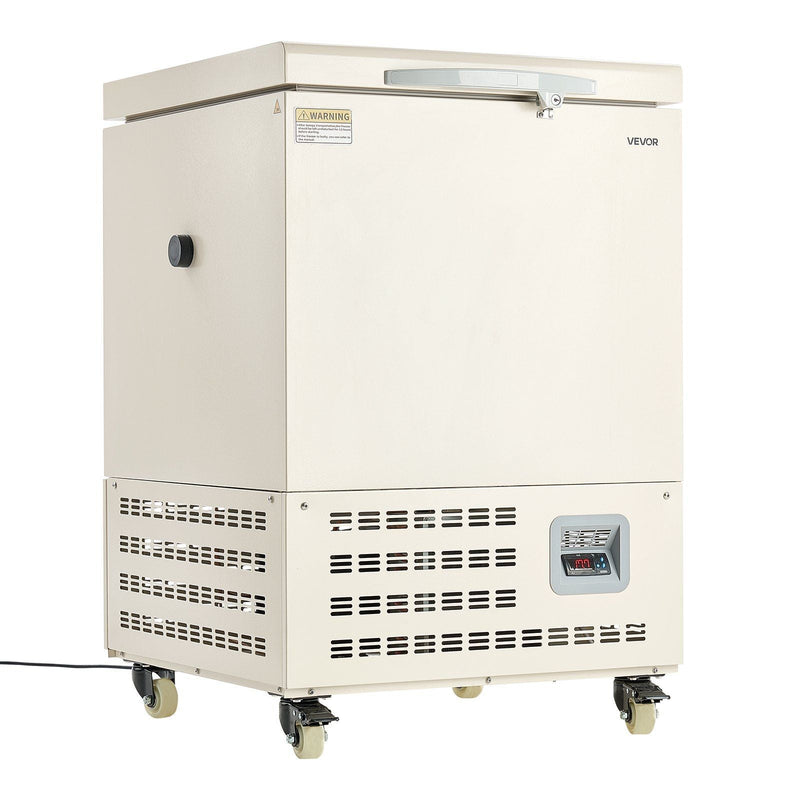 58L Ultra Low Temperature Freezer, −40°F to −123°F Adjustable Range, 304 Stainless Steel Liner, Digital Display with Rollers, DOBA-LF58