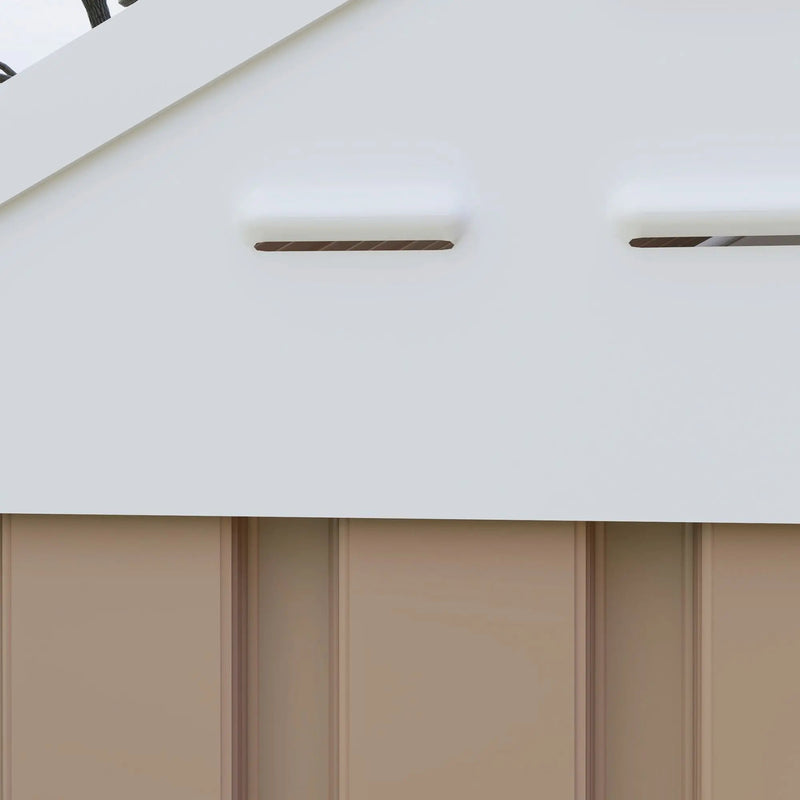 8' x 6' Metal Garden Storage Shed, Extra Large Tool Storage, Doors, Window, and Air Vents, Brown, DOBA-MS86