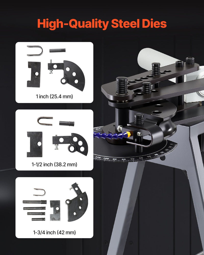 750W Electric Tube Bending Machine, Hydraulic Pipe Bender with 6L Cylinder, Heavy-Duty Tubing Forming Tool, DOBA-TB750