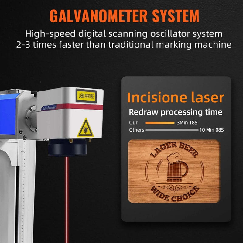 50W Fiber Laser Marking Machine Metal Engraver with Foot Switch, DOBA-FL50