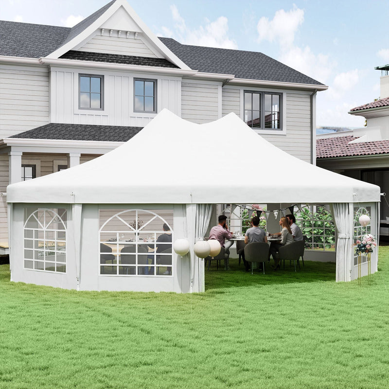 29' x 21' Extra Large Octagon Party Event Tent with 2 Pull-Back Doors, White, DOBA-OPT2921
