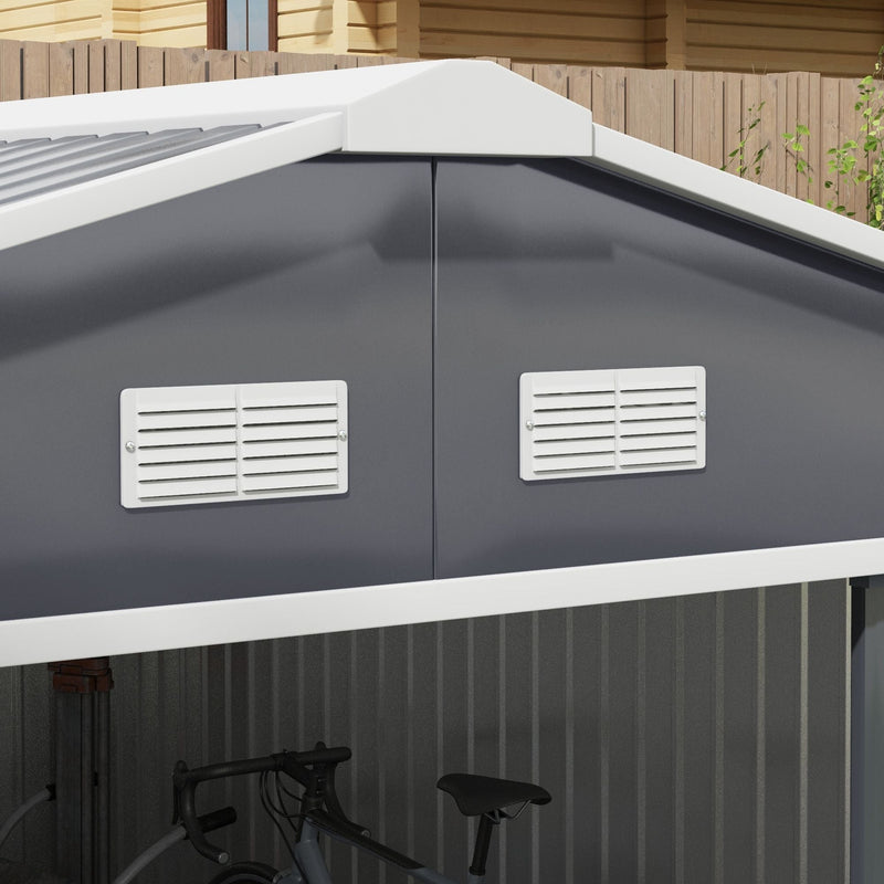 12.6' x 11' Metal Storage Shed with Double Sliding Doors & Air Vents, Outsunny, DOBA-SH12611
