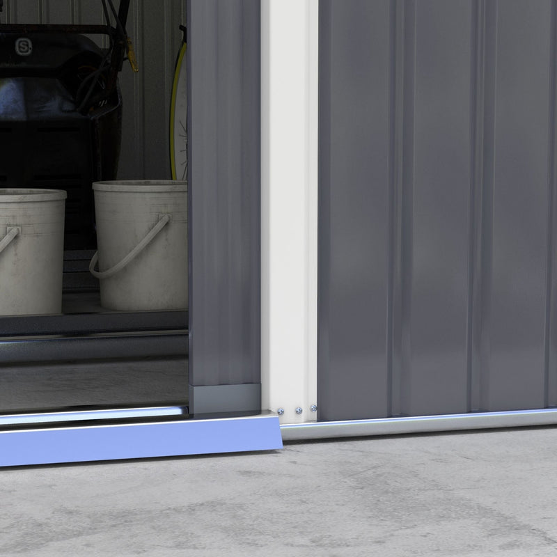 12.6' x 11' Metal Storage Shed with Double Sliding Doors & Air Vents, Outsunny, DOBA-SH12611