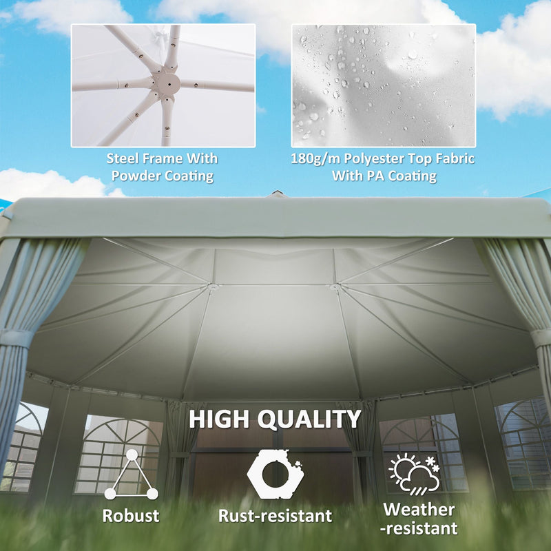 29' x 21' Extra Large Octagon Party Event Tent with 2 Pull-Back Doors, White, DOBA-OPT2921