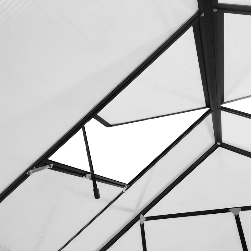 20' x 8' Walk-In Aluminum Polycarbonate Greenhouse with Roof Vent & Sliding Door, Outsunny, DOBA-GH208