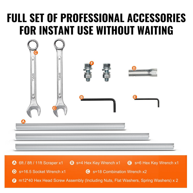 VEVOR Gas Concrete Power Screed, 6ft/8ft/11ft Aluminum Board Straight Edge Bar Set, 4 Stroke Cement Finishing Vibrating Motor w/ Height Adjustable Handles, High Efficient Concrete Tool 6500RPM