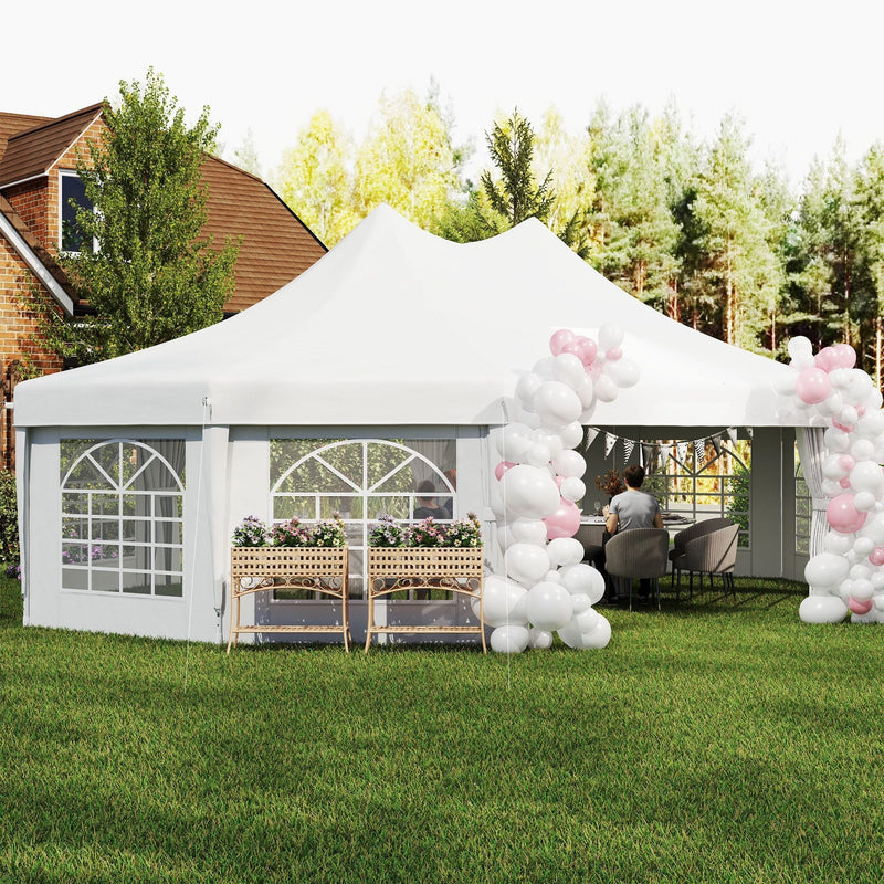 29' x 21' Extra Large Octagon Party Event Tent with 2 Pull-Back Doors, White, DOBA-OPT2921